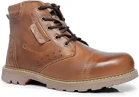 Bota de Trilha Adventure Unissex em Couro Legítimo Blaqueado Palmilha de Gel