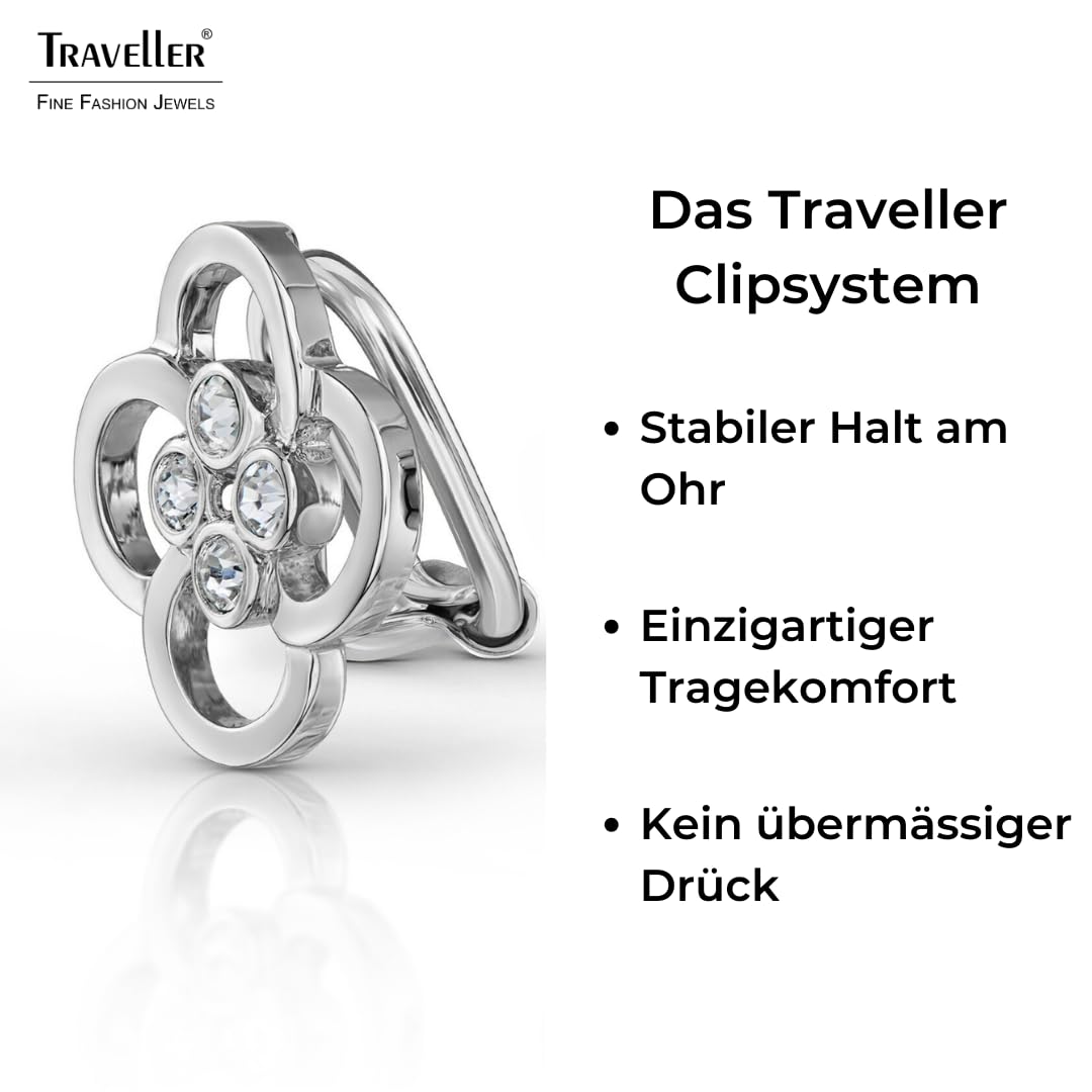 Traveller Ohrclip - Blume - Platiniert - Kristalle - 157682