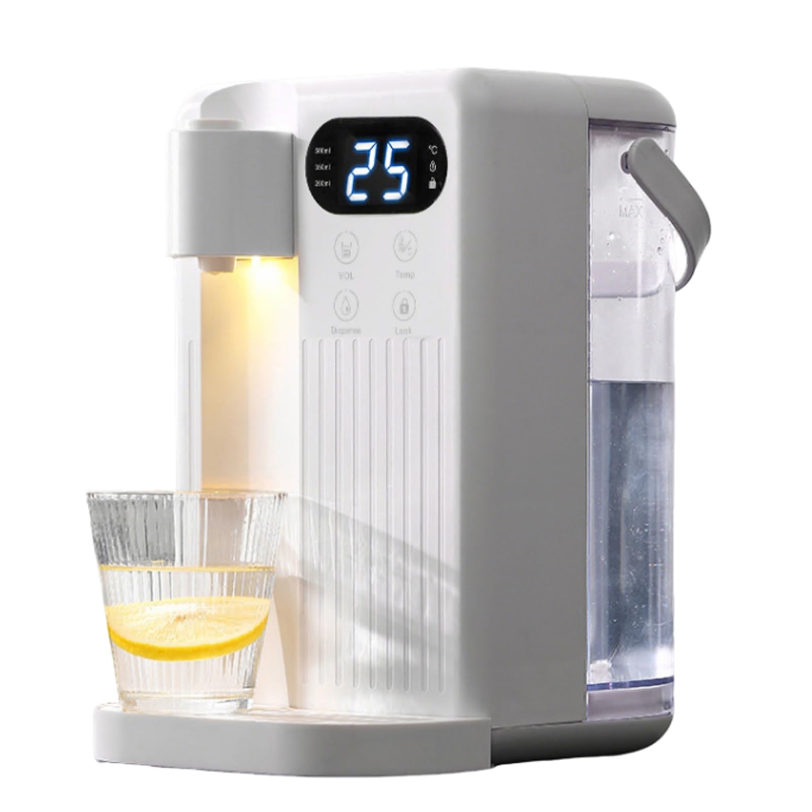 LICAEVEY Dispensador de Agua Caliente Instantáneo de 3 Litros con Bloqueo para Niños, Calentamiento Rápido en 3 Segundos, 12 Ajustes de Temperatura Ajustables, Caldera de Agua (Enchufe de EE. UU.)