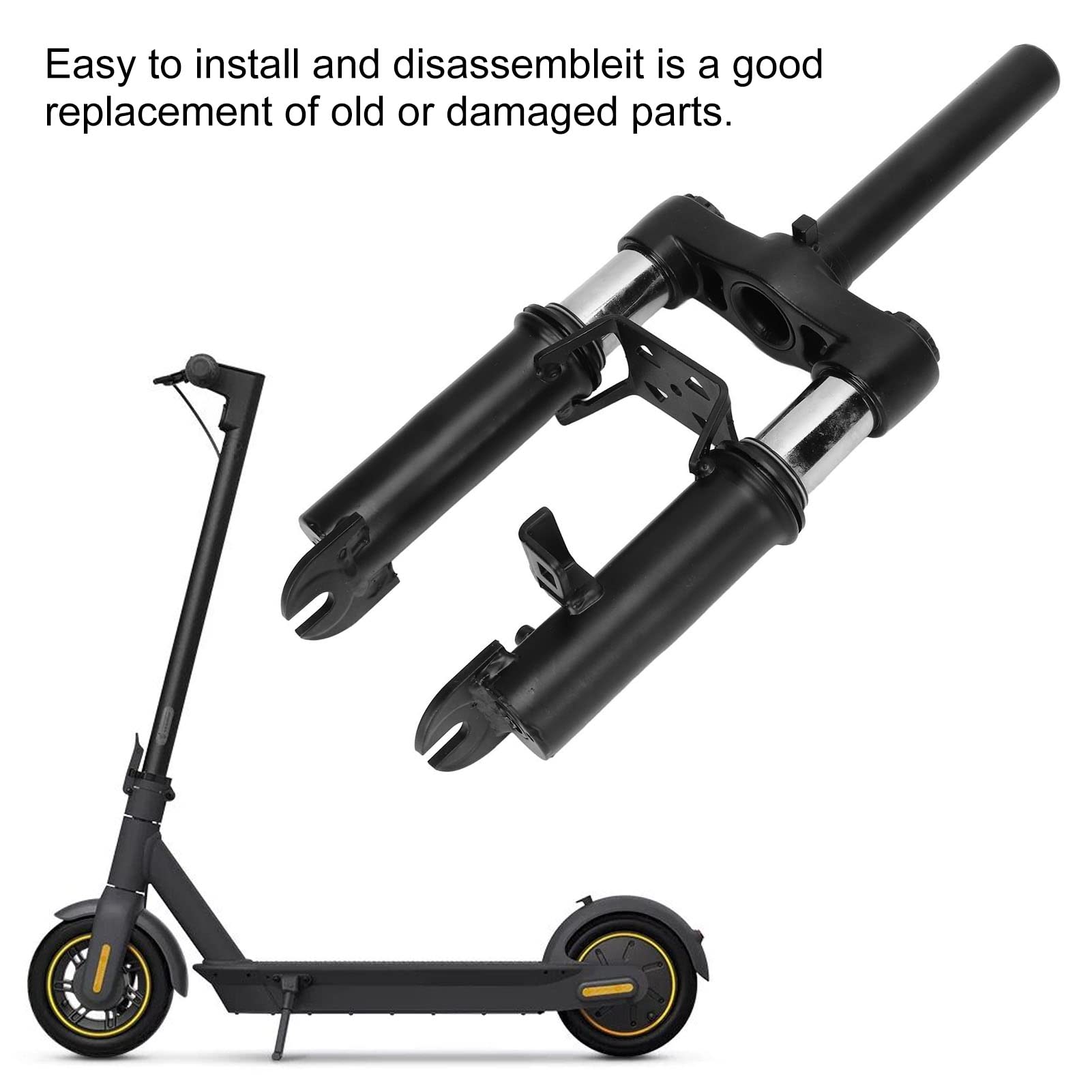 Aluminum Alloy Electric Scooter Front Fork with Shock Absorption Foot Stand for G30 Replacement Part