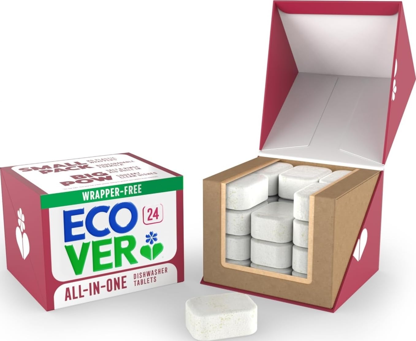 Ecover All-in-One Dishwasher Tablets, Mandarin & Lemongrass, 24 Pack