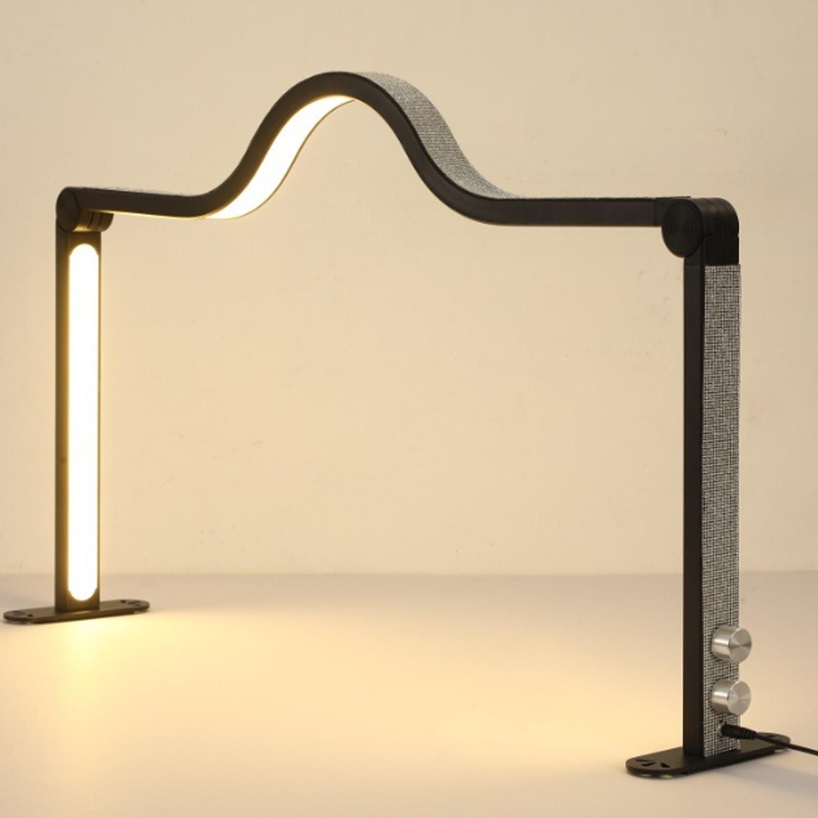 Half Moon Light Nail for Desk,led lamp tech Manicure Foldable 3000K-6000K Art Eyelash Table Light fo Techs Beauty spa White Artistic Desktop lash Shade Lashes Makeup Eye-Caring,Black