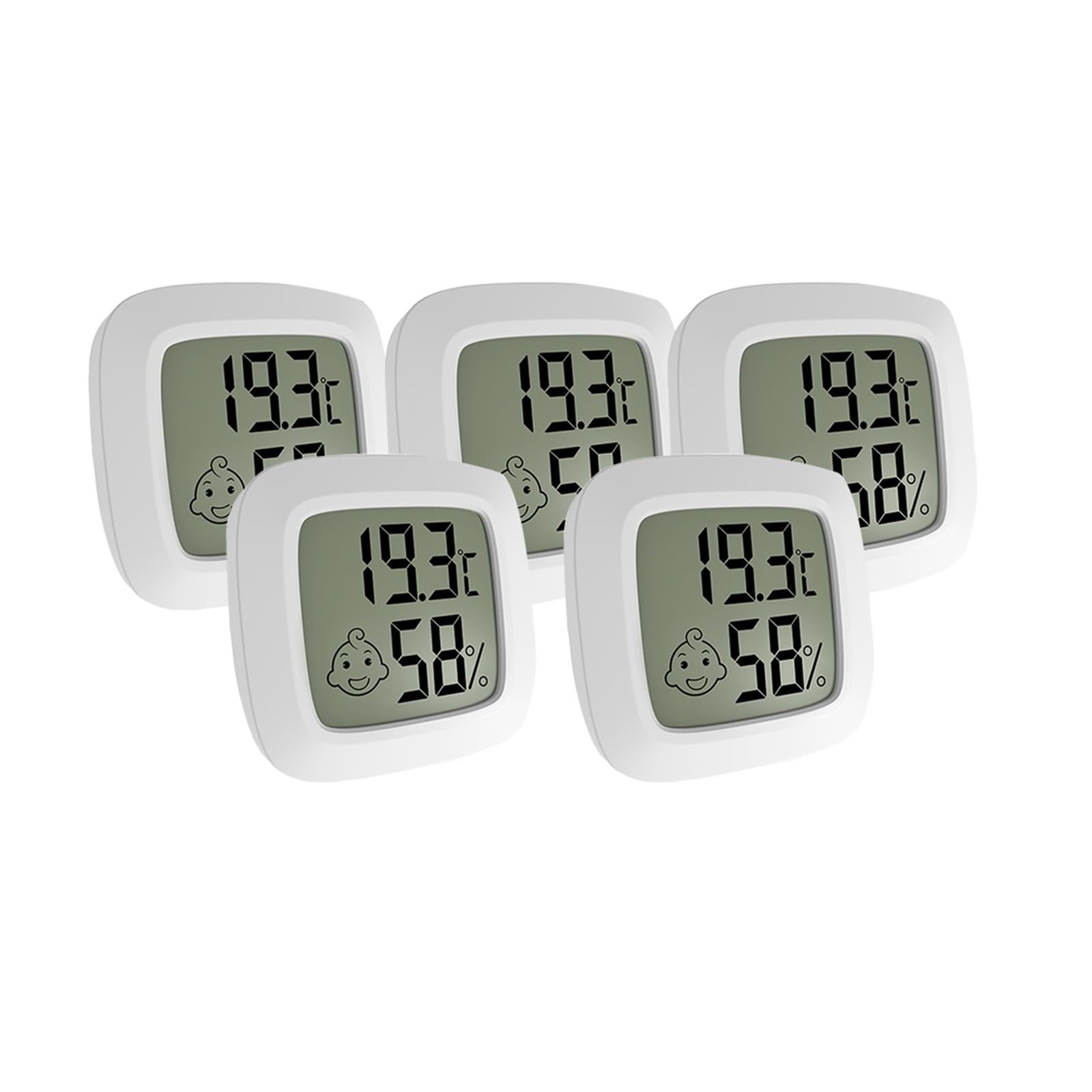 Mini Termómetro Digital LCD Magnético, Higrómetro, Sensor De Temperatura Ambiente, Medidor Humedad, Interior, Estación Meteorológica Preciso Rápido Monitorización Tiempo Real(5pcs)