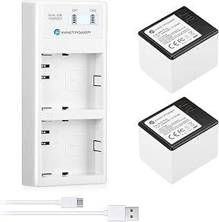 FirstPower Replace Arlo Pro Arlo Pro 2 Upgraded Rechargeable Battery VMA4400 2-Pack & Dual Quick LCD Charger for Arlo Pro, Arlo Pro 2, Arlo Go, Arlo Security Light Batteries