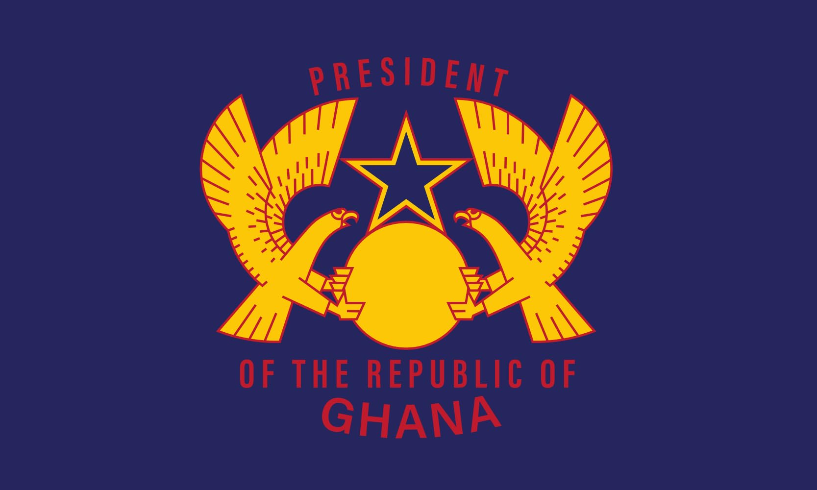 Standard of the President of Ghana drapeau de prestige grand format aux finitions de haute qualité