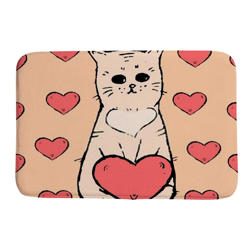 Tapis de bain antidérapant pour éviter les glissades sortie de douche motif chat doux