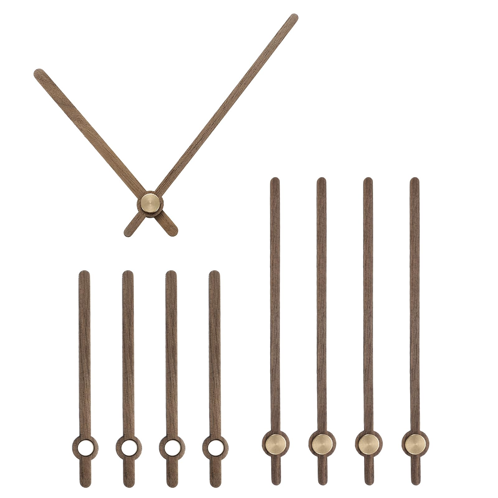Sourcing Map 5 Set Walnut Wood Clock Hands, 10 Inch Wall Clock, 4.09 Inches-image-28