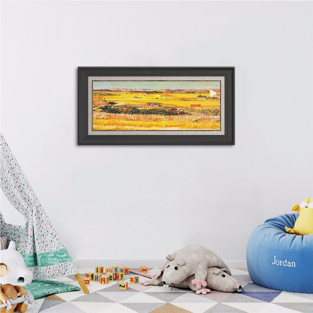 Amazon.co.jp: アートパネル ゴッホ 麦畑 油絵 絵画 黄色 アート