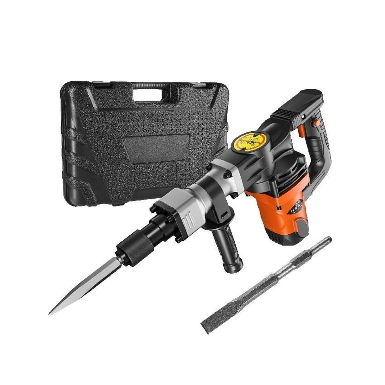 Rotary Hammer, 1400W Demolition Hammer, Electric Breaker, Heavy Duty 2900 BPM Concrete Crusher, 2 Chisels, Bits, Bits for Concrete