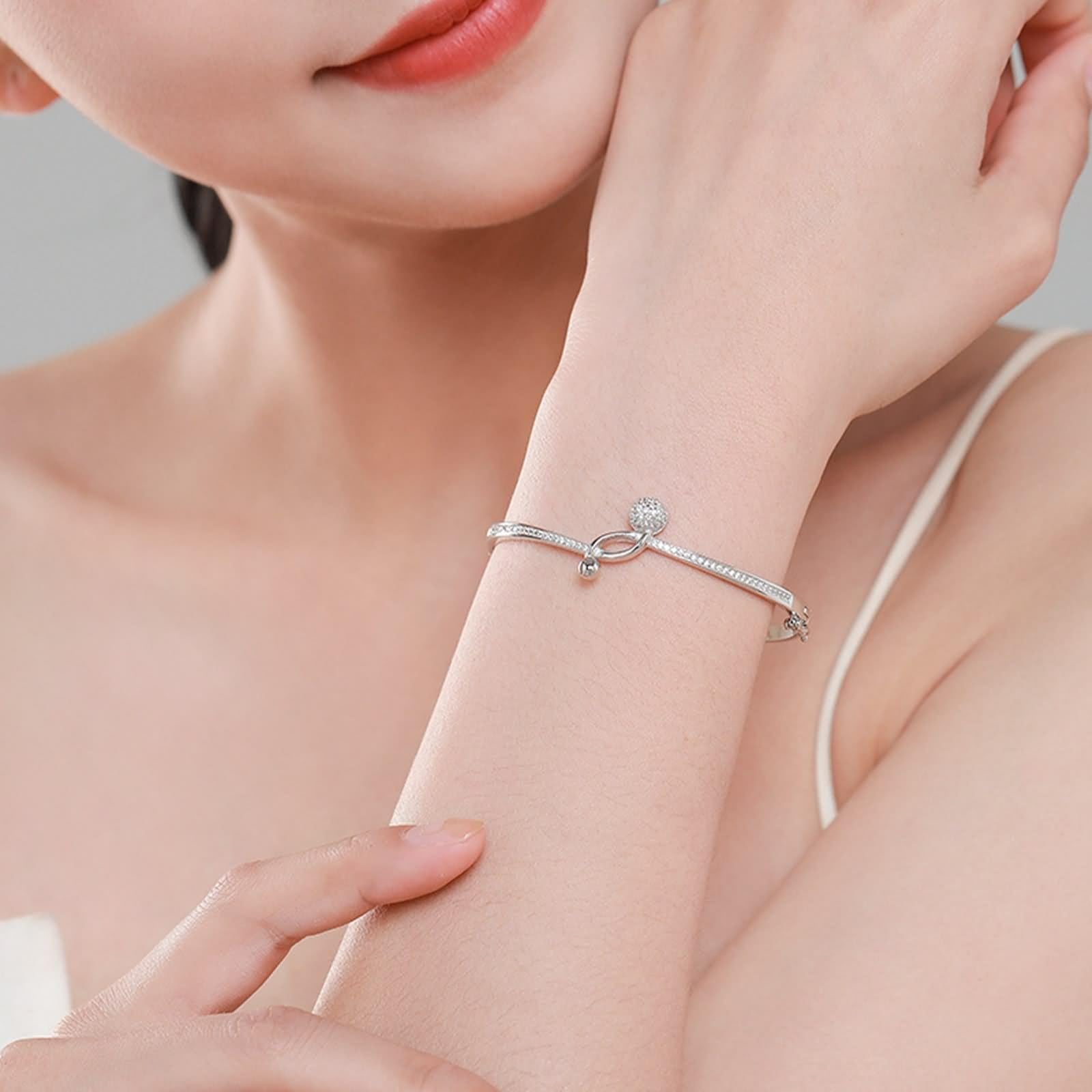 Bracciale da donna, bracciale da donna Boho Ball con moissanite gioielli da donna