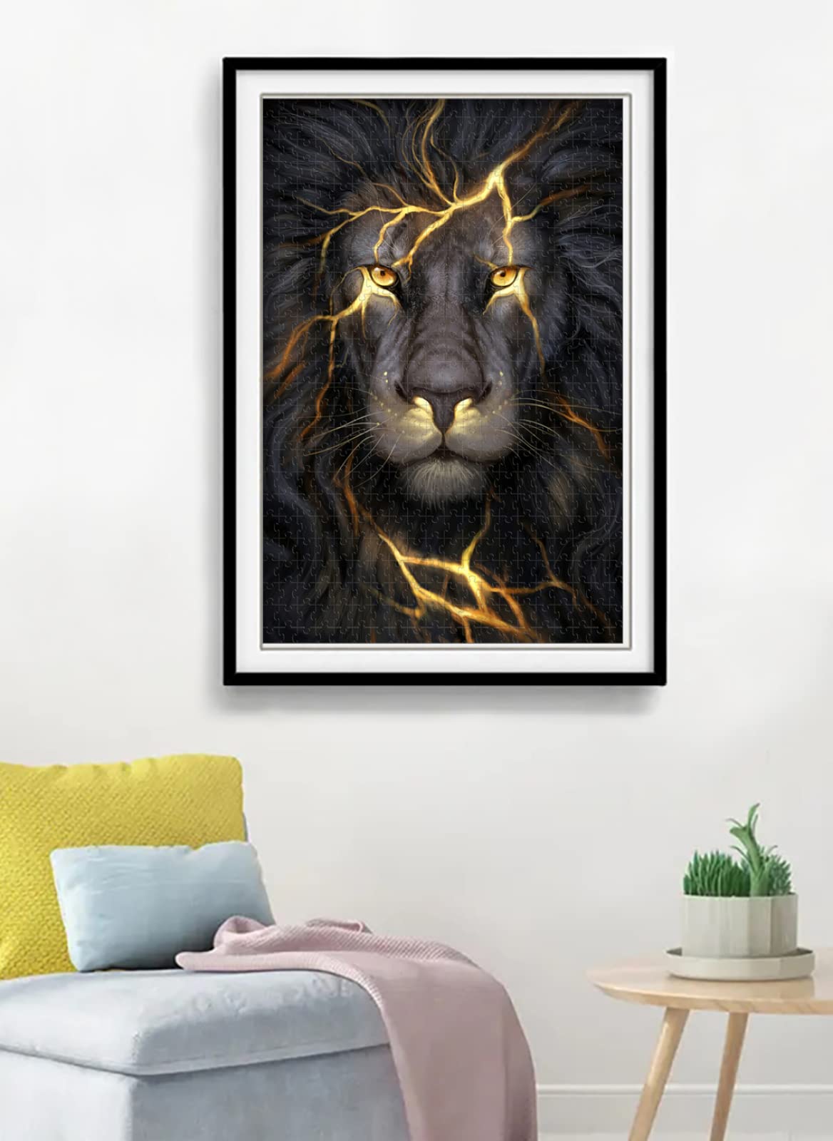 Puzzle 1000 Pièces The Pride Lion II – Format 50x75 Cm – Pièces En Bois De Tilleul – Avec Affiche Et Zones Alphabétiques Au Dos – Cadeau Famille Et Adulte