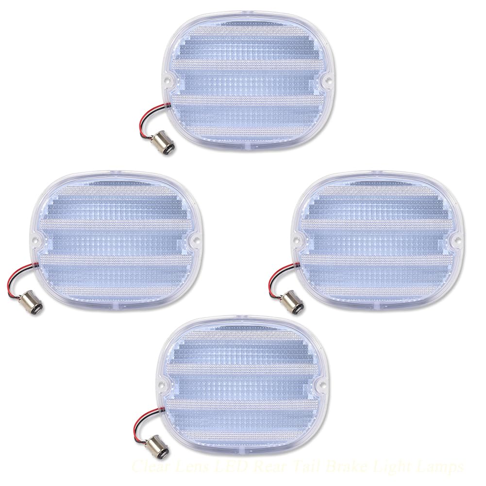 GTINTHEBOX 4pcs Rear Taillight Red LED Lamp for 1990 1991 1992 1993 1994 1995 1996 Chevy Corvette C4 Clear Lens Tail Brake Turn Signal Light