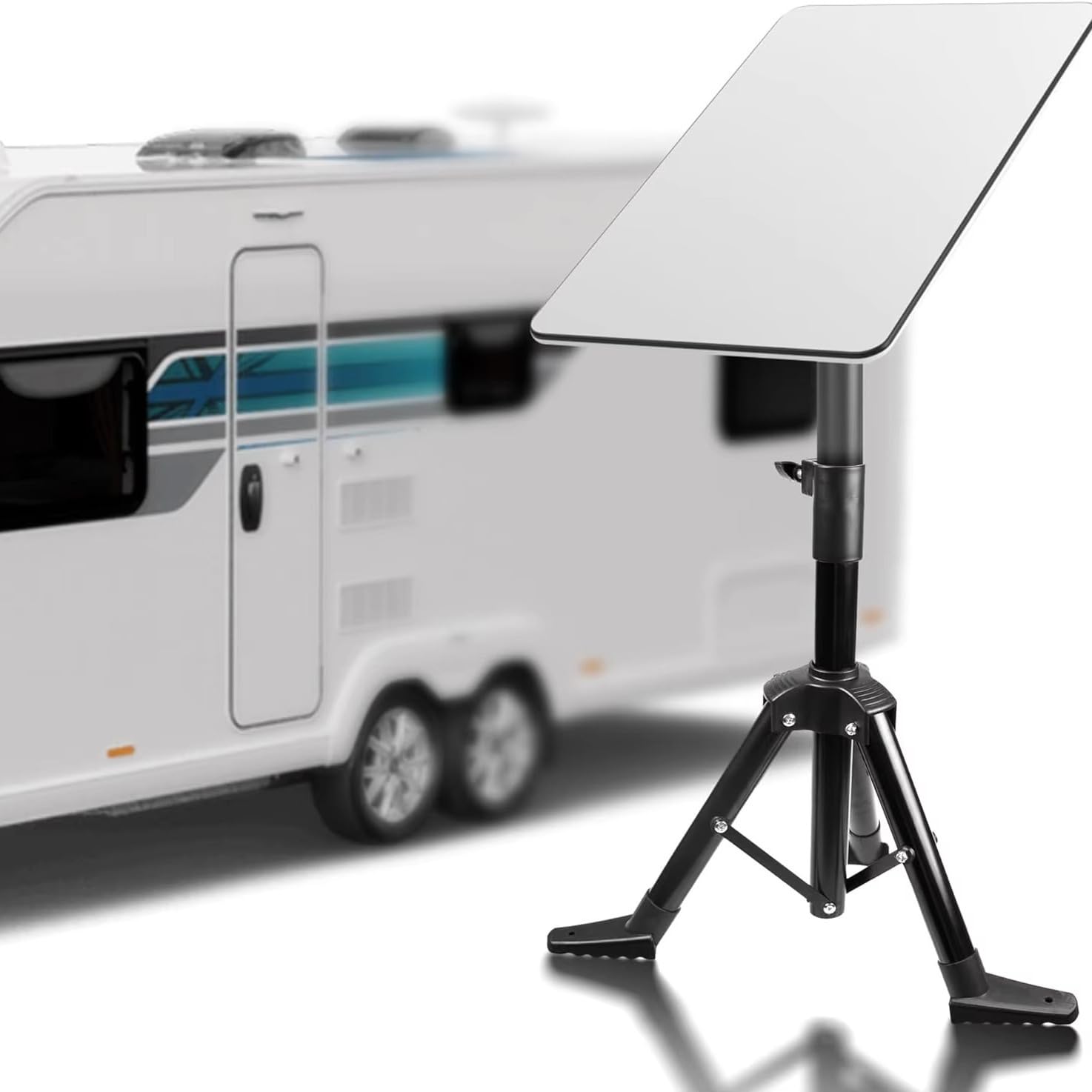 Foldable Tripod Stand for Satellite V2 V1, Stainless Steel Folding Mounting Stand for Roof Camping RV Travel Yacht