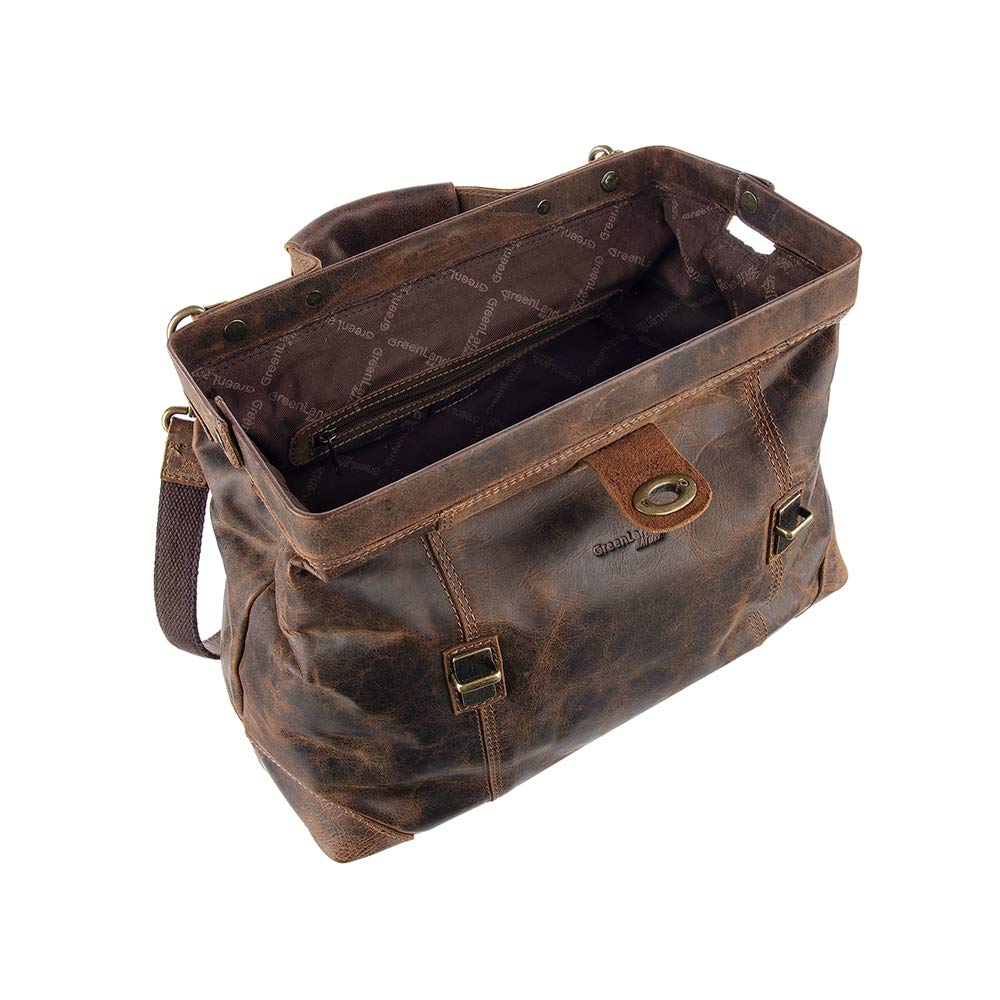 Greenland Nature Arztkoffer Doktorkoffer Arzttasche Doktortasche Hebammentasche Doc Case Koffer Natur/beige oder braun aus feinstem Leder - Geschenkset