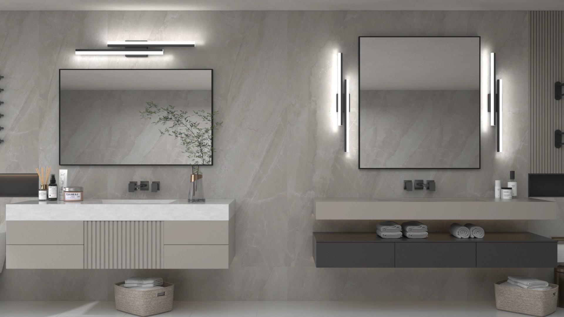 Image of PRESDE 24 Inch LED Vanity Light Brushed Nickel Bathroom Light Fixtures Over Mirror Modern Bath Lighting Bar 5CCT