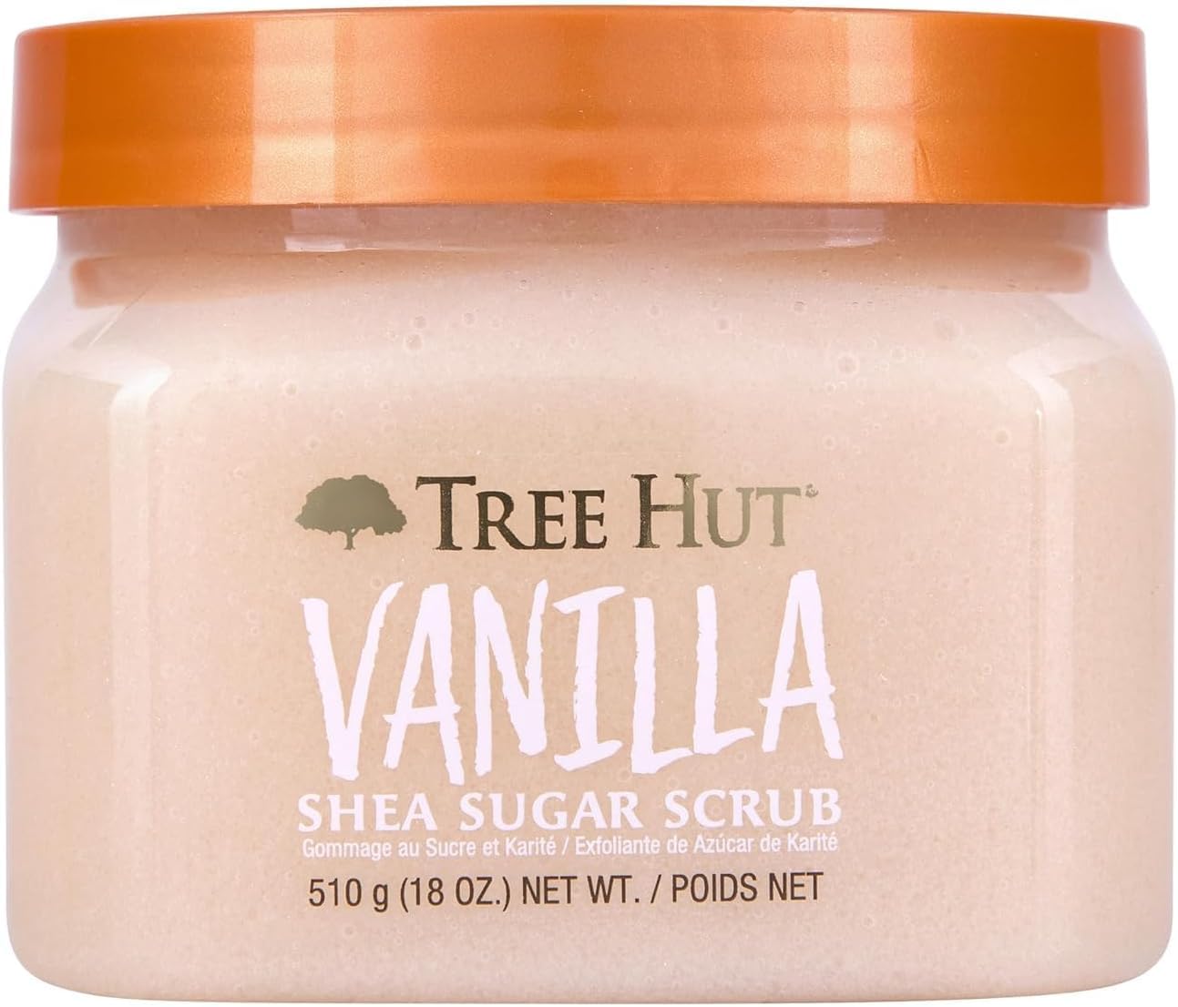 Tree Hut Vanilla Body Scrub, Exfoliating & Hydrating Sugar Scrub with Shea Butter&Essential Oils, Smooth Skin, Body Exfoliator For All Skin Types, Self Care Gifts for Women,Vegan,18 Oz (Pack of 12) Vanilla 18 Ounce (Pack of 12)