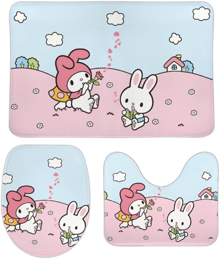 マイメロバスマット？ Amazon｜バスマット 3点セット かわいい マイメロ トイレマット