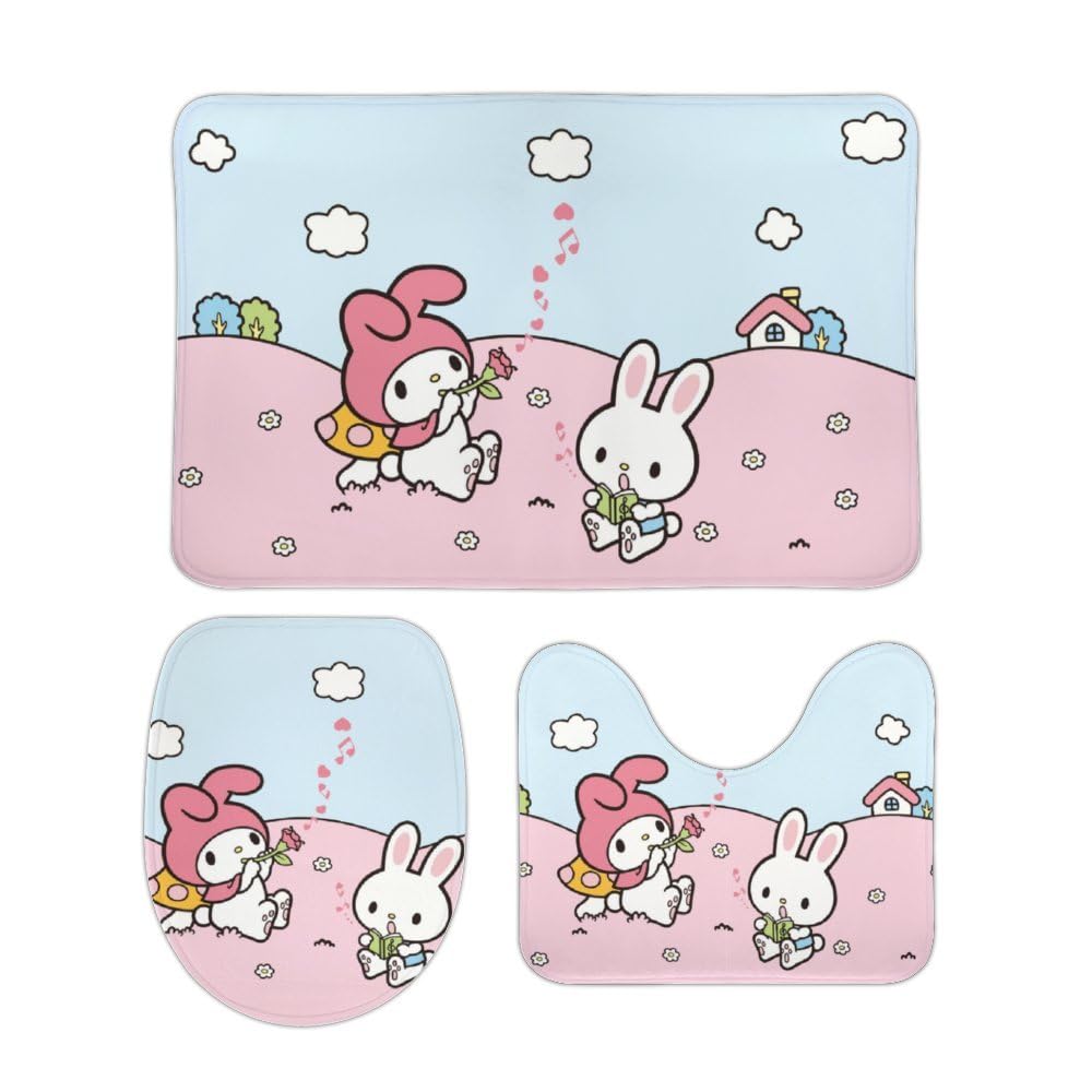 Amazon｜バスマット 3点セット かわいい マイメロ トイレマット
