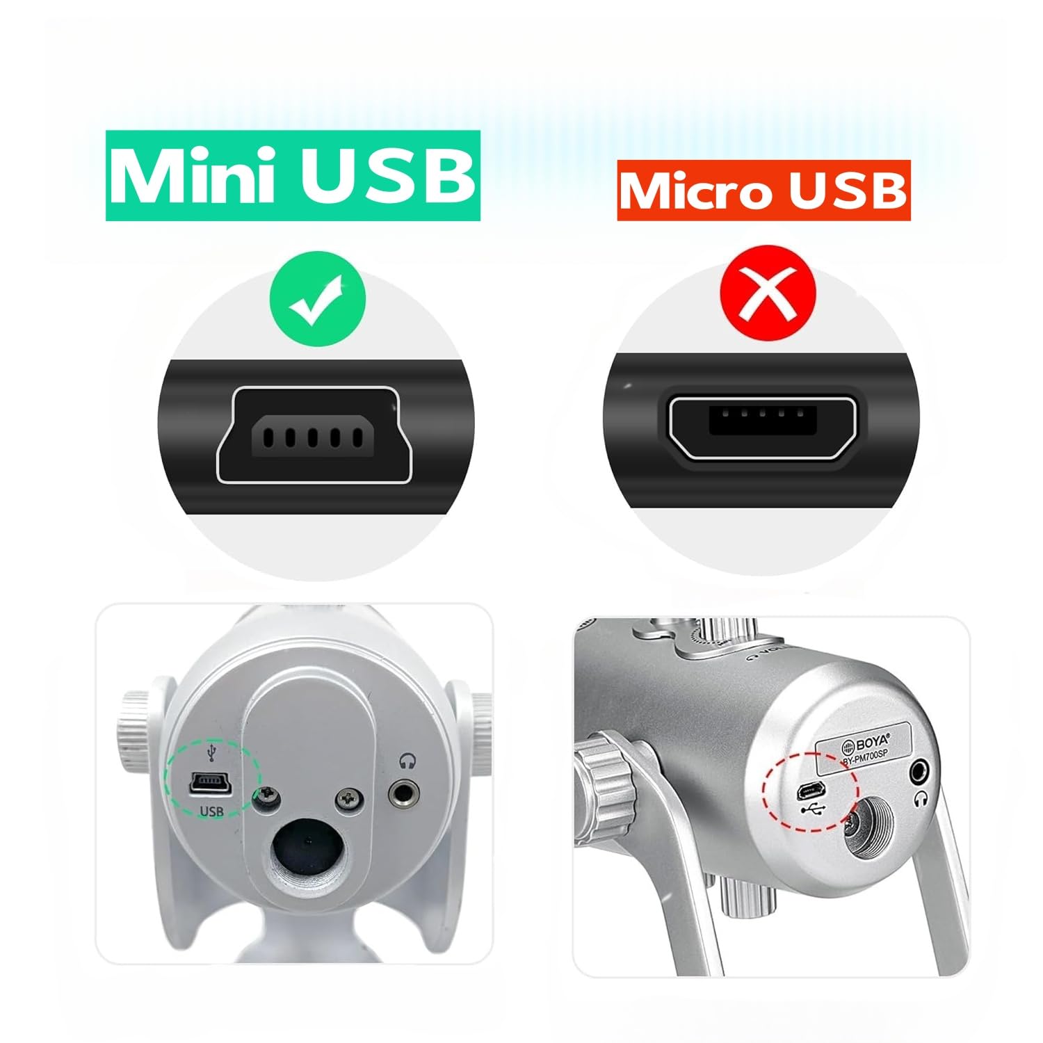 Toxaoii Mini kabel USB, kabel mikrofonowy, kabel do ładowania, kompatybilny z mikrofonami Blue Yeti Recording MIC, Blue Snowball iCE USB Mic Wire (3 m)