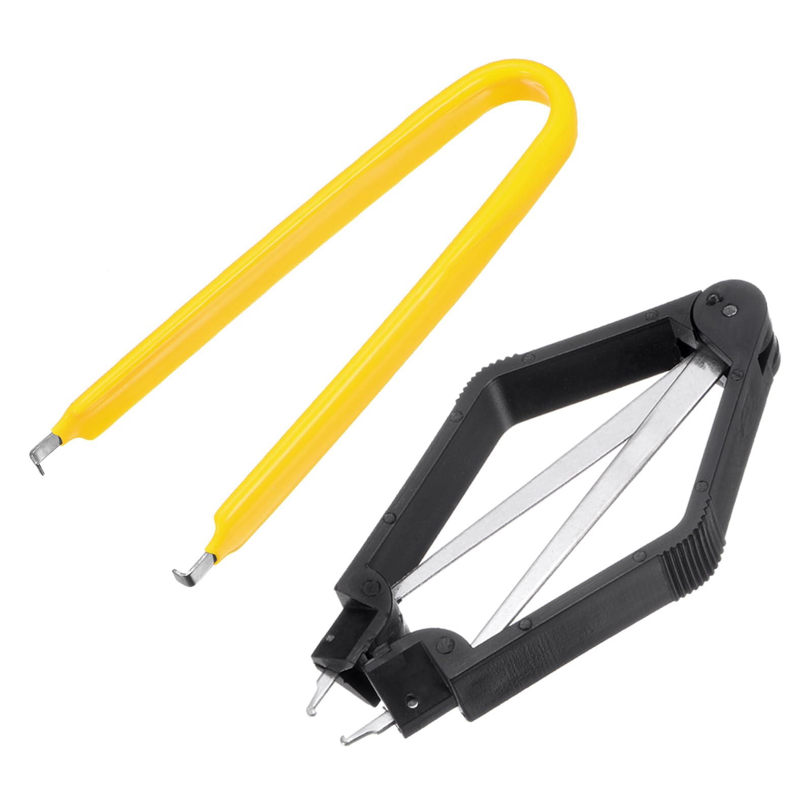 uxcell IC Chip Extractor 100mm Stainless Steel with U Shape IC Chip Switch Puller Yellow for Component Motherboard, 2pcs
