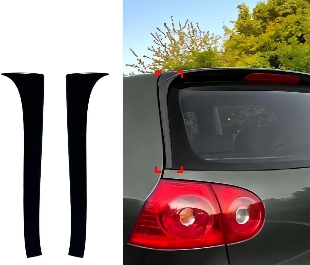 に適合する VW に適合する ゴルフ5 スタンダード用 グロスブラック テールスプリッタートリム リアウィンドウ サイドスポイラー