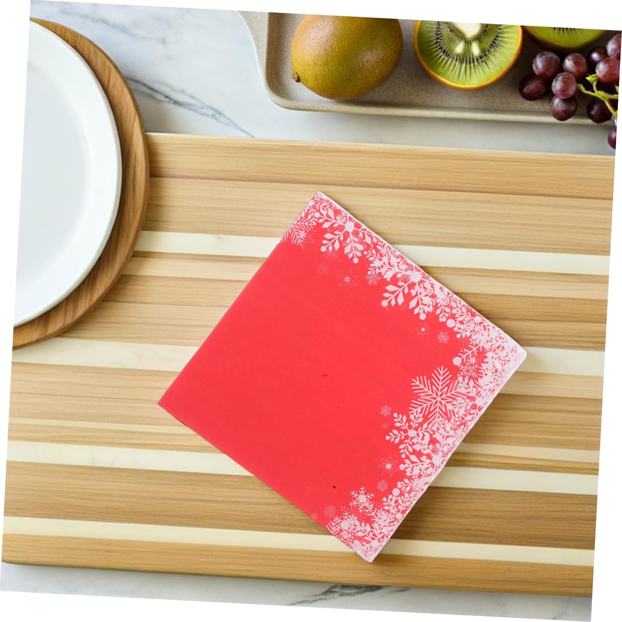 120piezas Pañuelos Para Fiestas Navideñas De Papel Rojo De Servilletas Desechables Para Decorar La Mesa Del Comedor Eventos Navideños