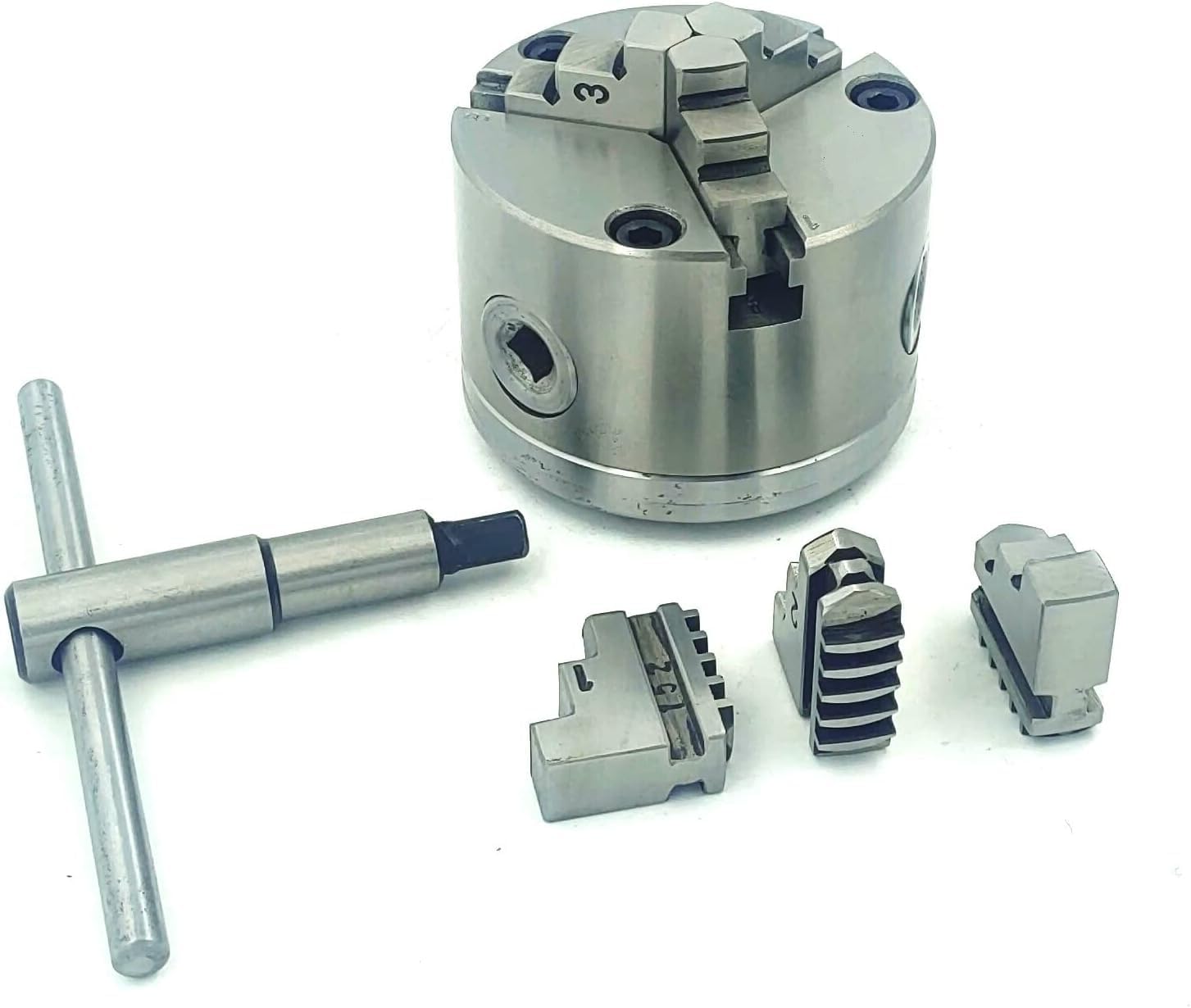 80 mm 3 Jaw Self Centering Chuck with Back Plate for Rotary Table Lathe Machine Tools