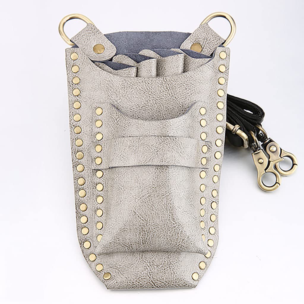 vrfvsdasAAS Hairdressing Tools Waist Bag, Barber Hairdressing Scissors Bag Comb Shear Holster Waist Shoulder Belt(D)