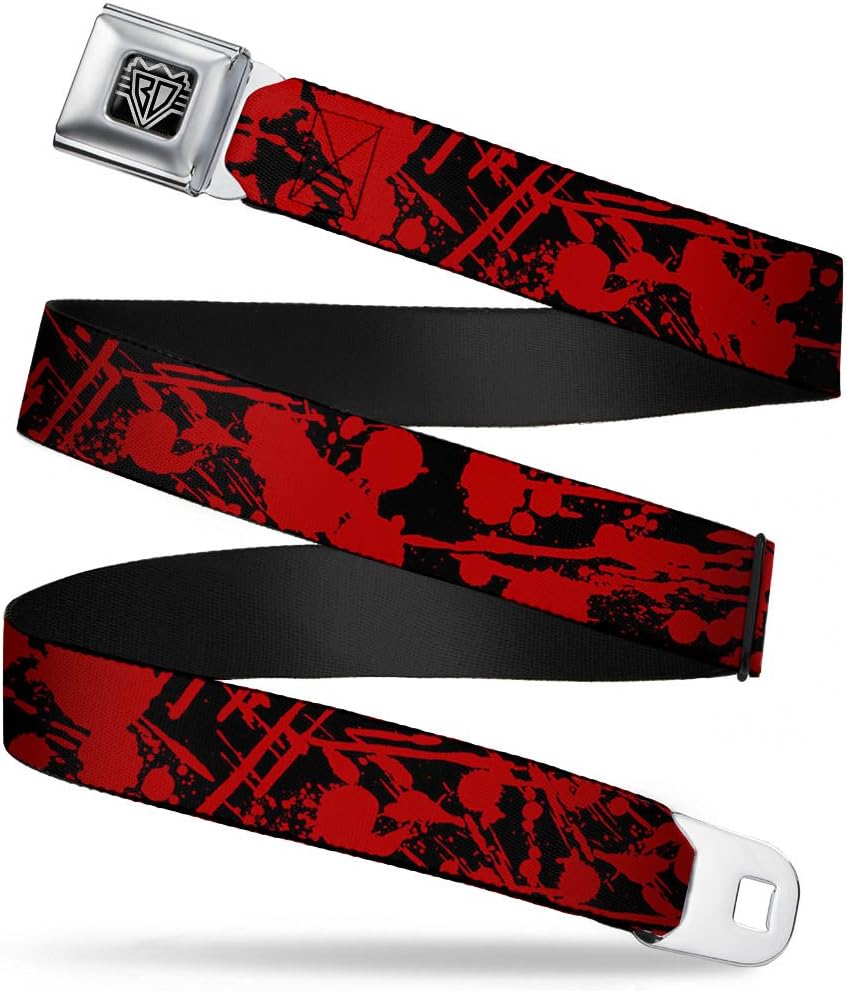Buckle-Down Seatbelt Belt - Splatter Black/Red