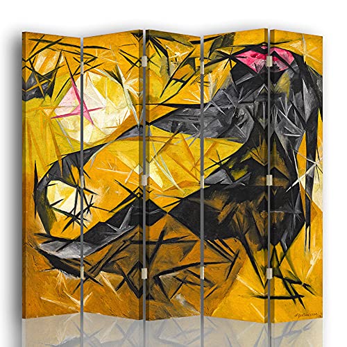Legendarte - Biombo Gatos - Natalia Goncharova - Separador de Ambientes para Interiores cm. 180x170 (5 x)