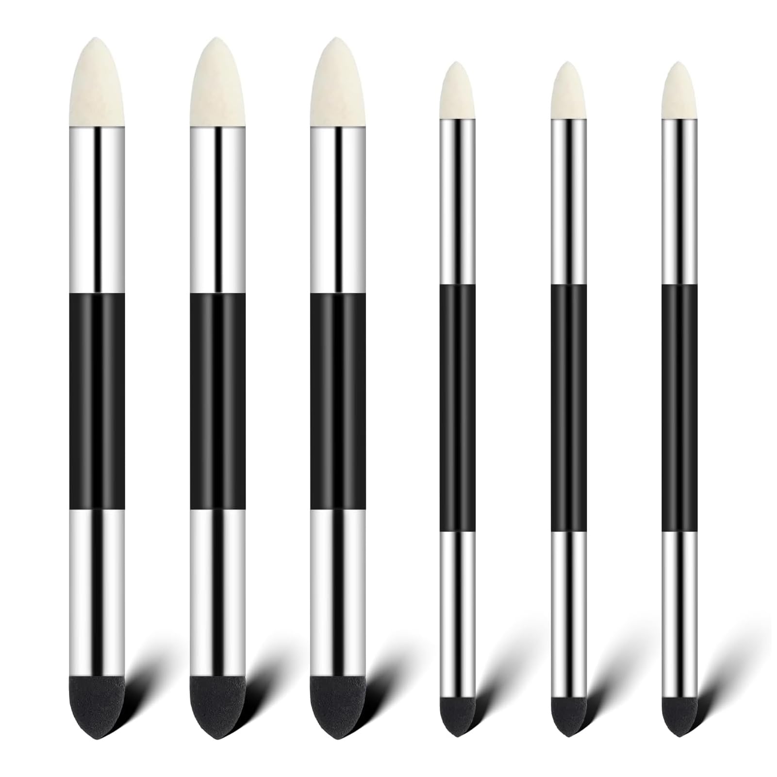 6 Pcs Artist Blending Stumps, Double-Headed Blending Stump Pencil Rubbing Sponge Brush, Reusable Drawing Art Soft Oil Pastel Tools for Sketching Drawing(2 Sizes)