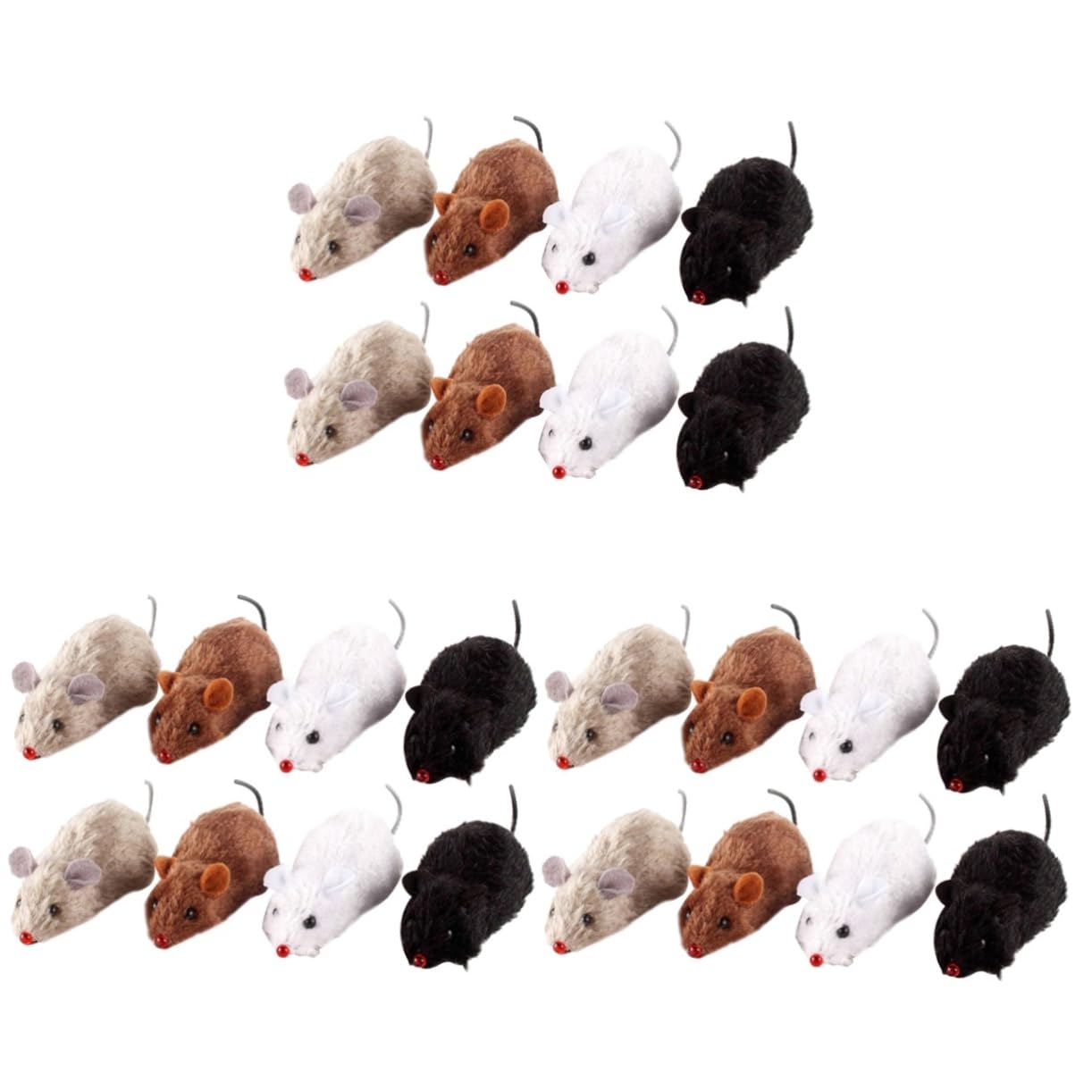 Sosoport 24 Uds Ratón De Peluche De Juguete De Rata De Cuerda Ratón De Juguete Gato De Juguete Juguete De Cuerda Rata De Juguete