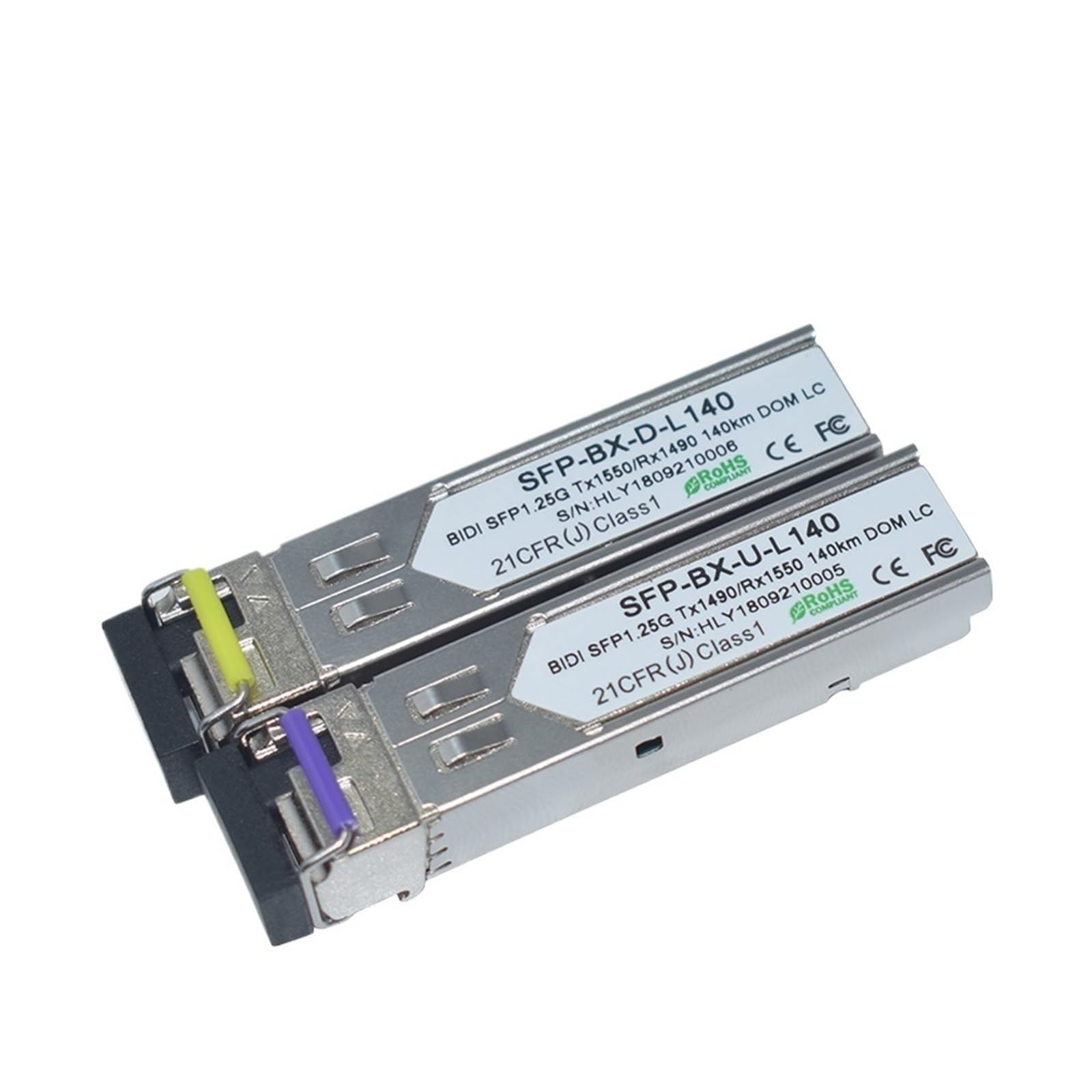 Transceptor WDM de fibra única 1000BASE-BX 1.25G 1490nm/1550nm 140km SFP LC (5 pares)