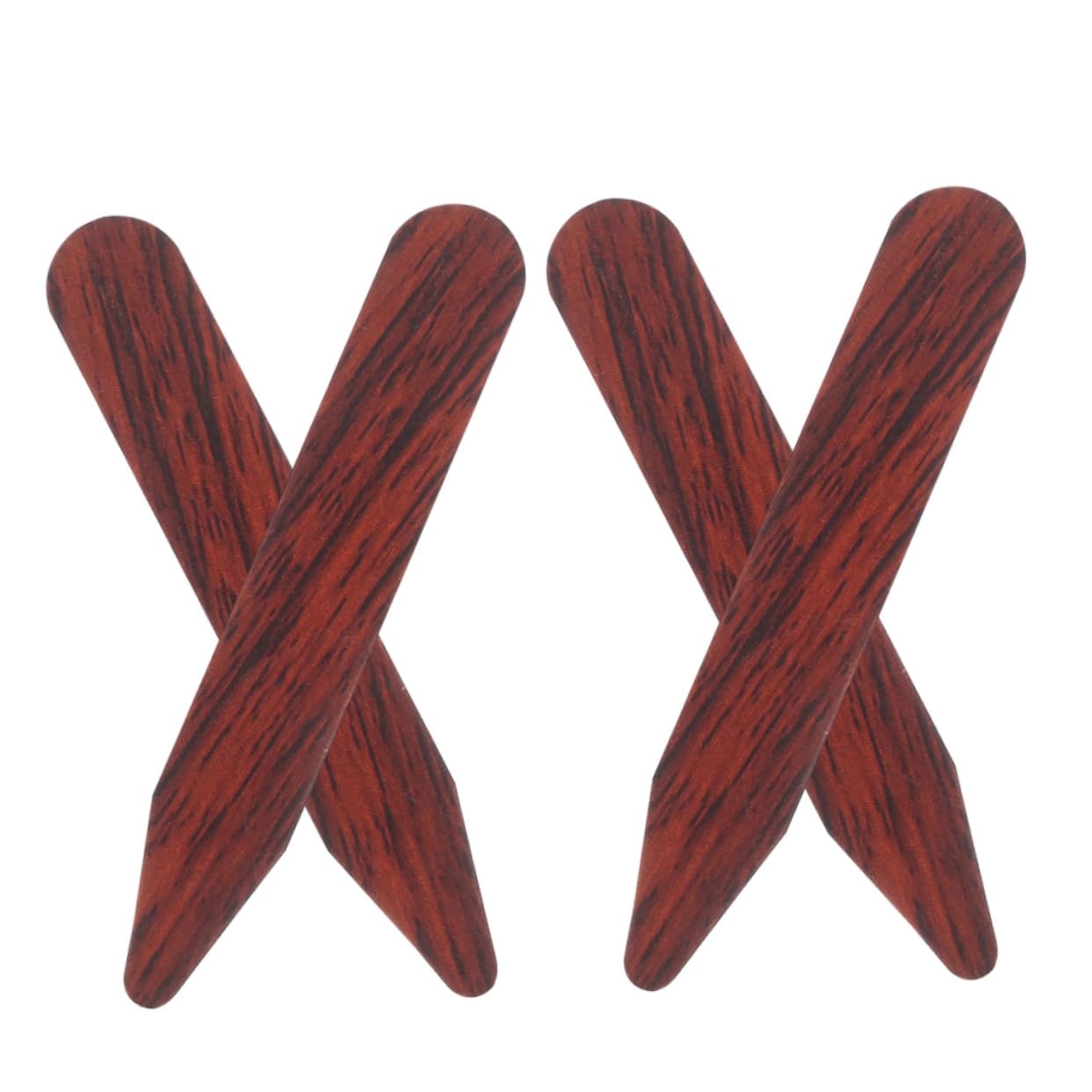 WRITWAA Long-lasting Wooden Dress Collar Inserts 4pcs Small Collar Support Stays for Men's Shirts