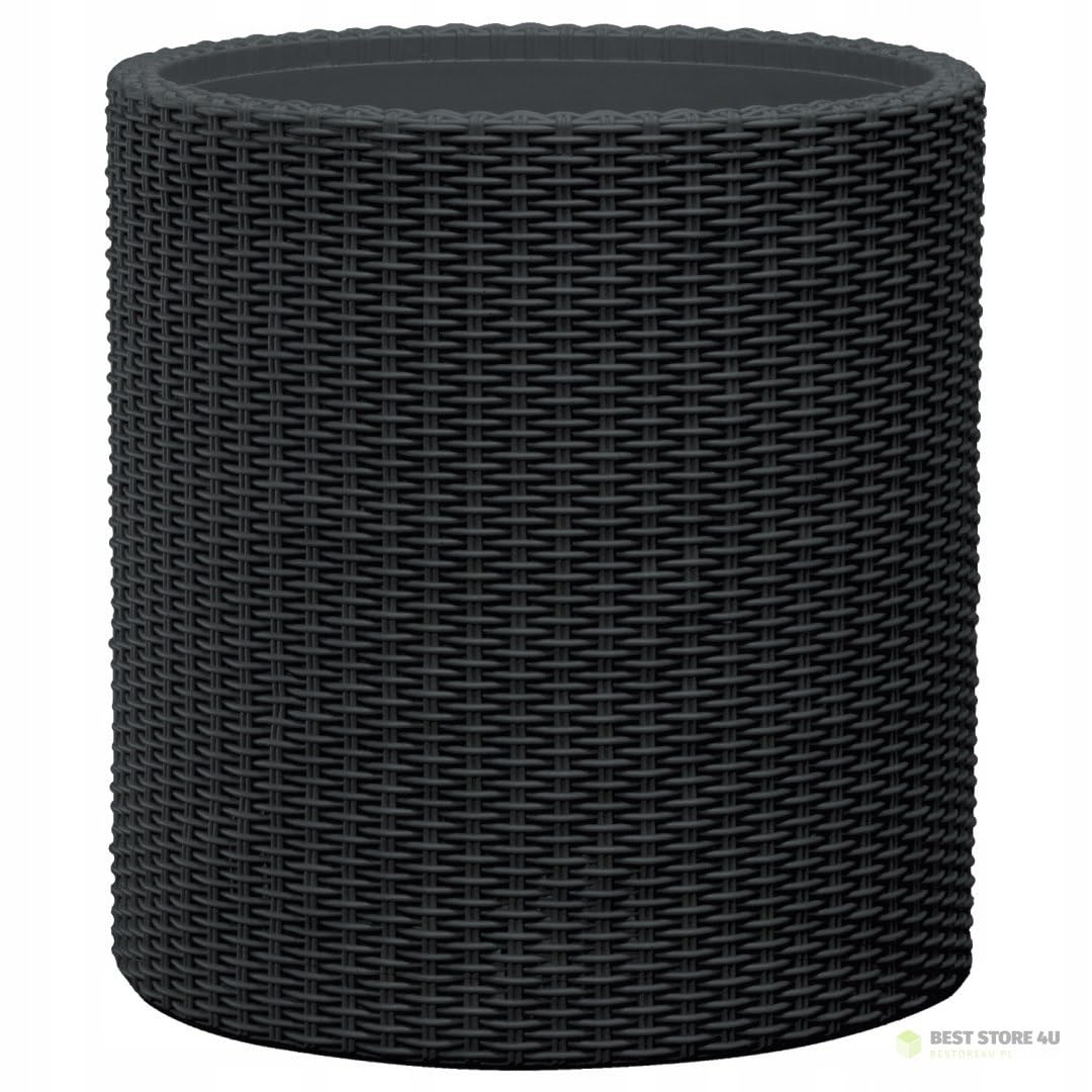 Keter Plant Pot Cylinder Anthracite/Brown Plastic Various Sizes (L)