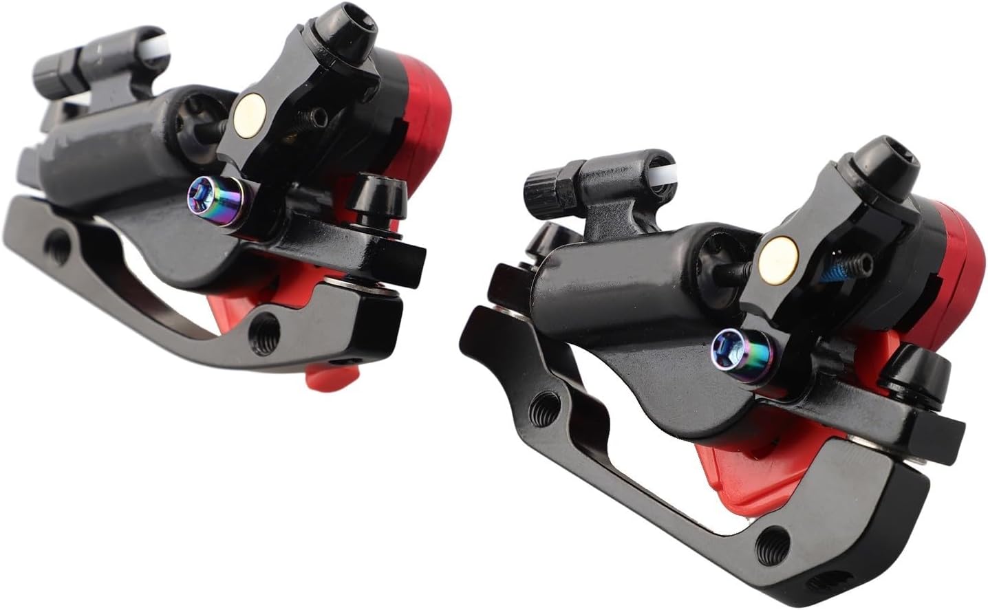 Bicycle Mechanical Disc Brake Caliper Set, Front and Rear Double Side Braking, High-Strength Aluminum Alloy for Road and MTB Bikes(front + rear brake)