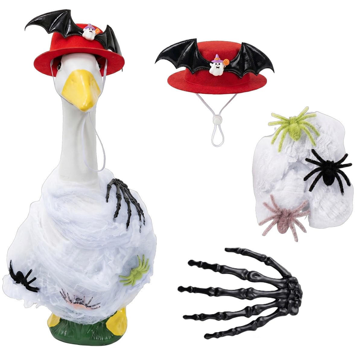 Funny Seasonal Porch Goose Outfit Set,Thanksgiving Halloween Garden Lawn Decor for 7-23 Inch Statue