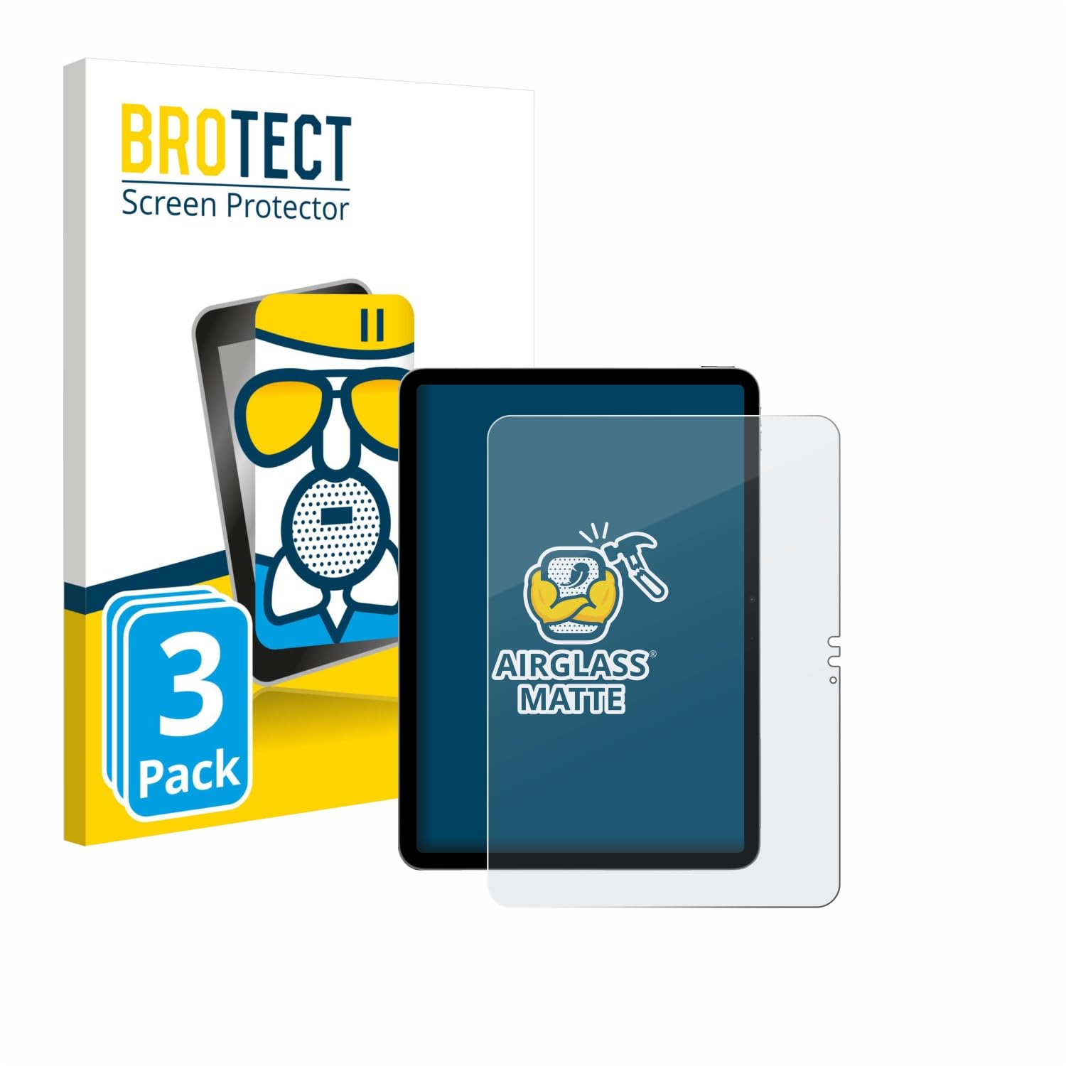 brotect 3 Pezzi Pellicola Vetro per Apple iPad Air 11" M4 2026 | (ritratto) Opaca Protezione Schermo Made in Germany, Anti-Riflesso Durezza 9H Anti-Graffio