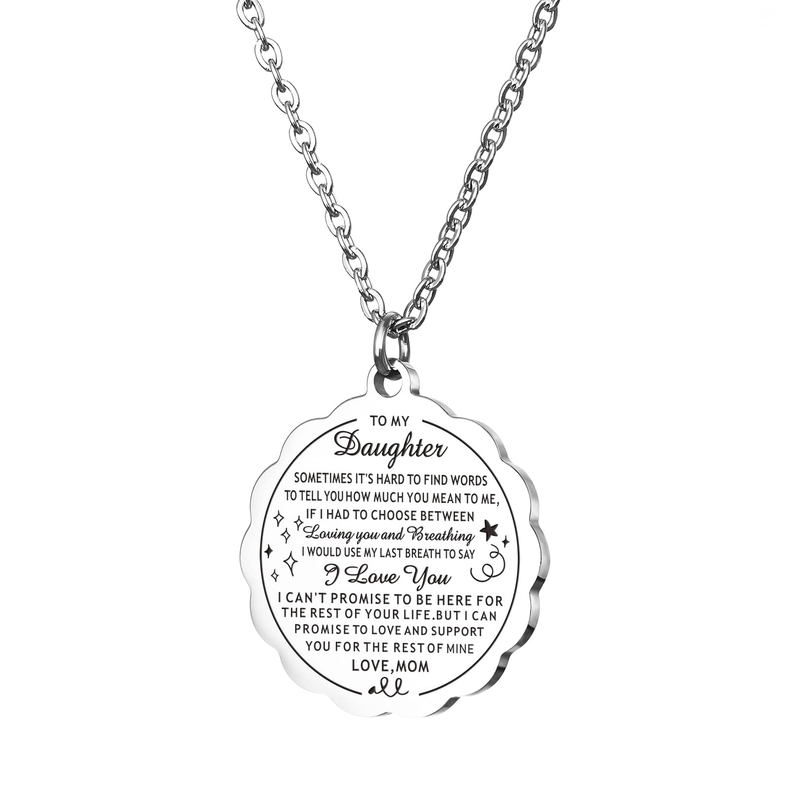 HOFOYA To My Daughter Inspirational Sunflower Pendnat Necklace,Sister Necklace from Sister Brother,Daughter Sister Granddaughter Birthday Gift,Mothers