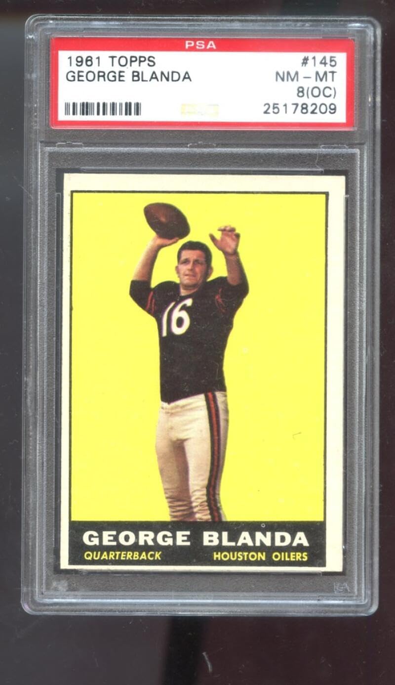 1961 Topps #145 George Blanda PSA 8 (OC) Graded Football Card Houston Oilers