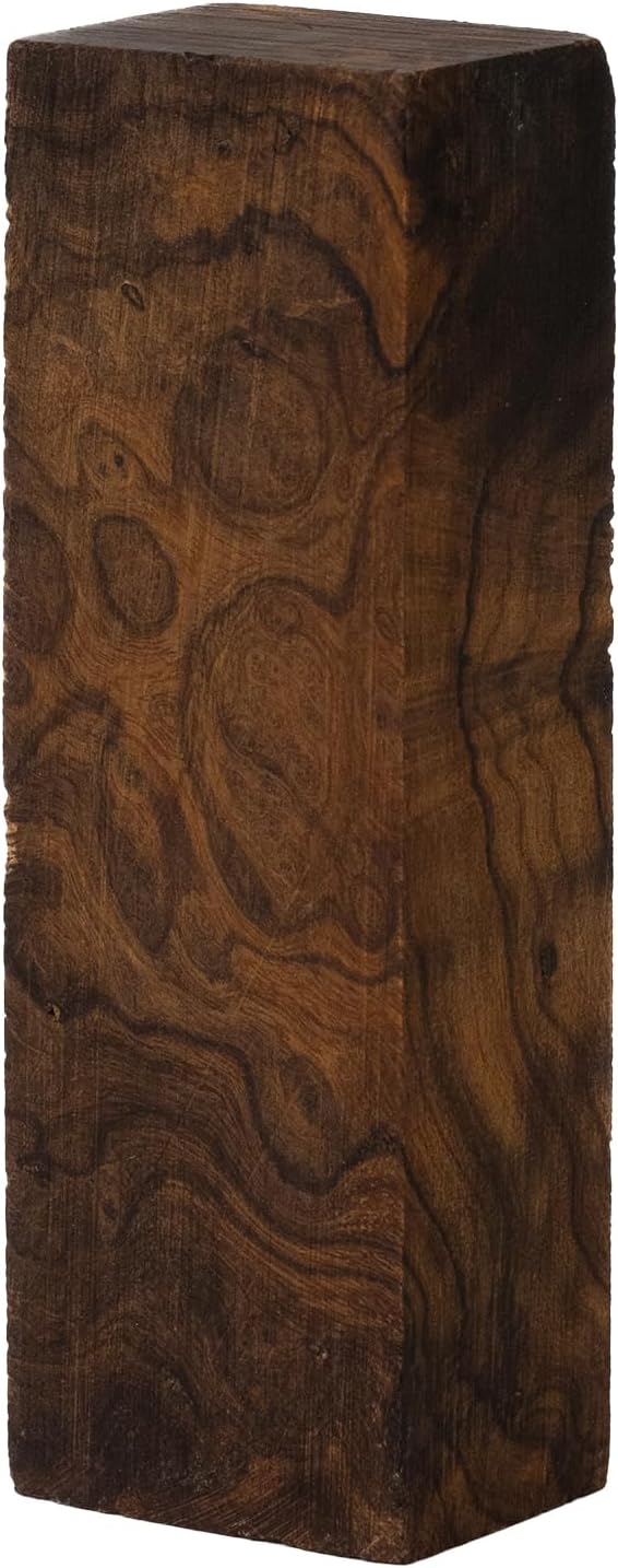 IECAP LLC Desert Ironwood Blanks — Rare Grade A++, Pack of 1 — Premium Burl Ball Pattern — Exotic Hardwood Lumber for Carving, Turning & DIY Craft — Natural Wood Block — Size 5 1/8 x 1 3/4 x 1 1/4 in