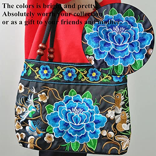 Embroidered Women Floral Handbags Embroidery Purse Vintage Hobo Tote Bag Ethnic Shoulder Bag4