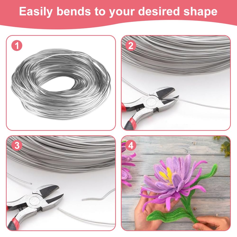 Filo Di Alluminio Modellabile - 3 Mm X 20 M, Argento, Per Bigiotteria E Artigianato