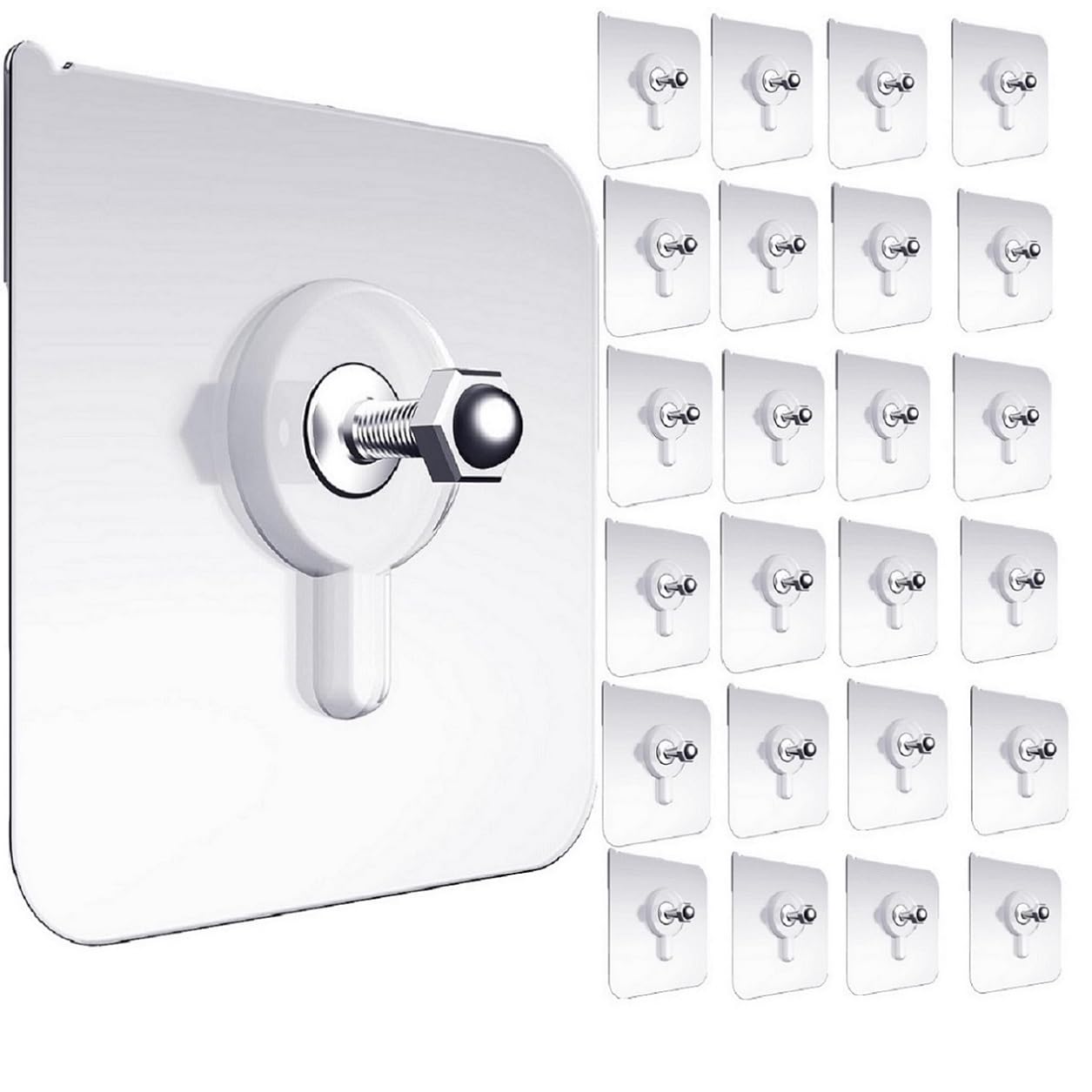 ZUNBELLA Stick Hangers On Wall 25 Pieces, Hook Hanger, Sticker Screw Wall Hook, Wall Holders Hooks, Transparent Hooks for Hanging, Photo Frame Hook, Wall Hanging Hooks Without Drilling – A-7840