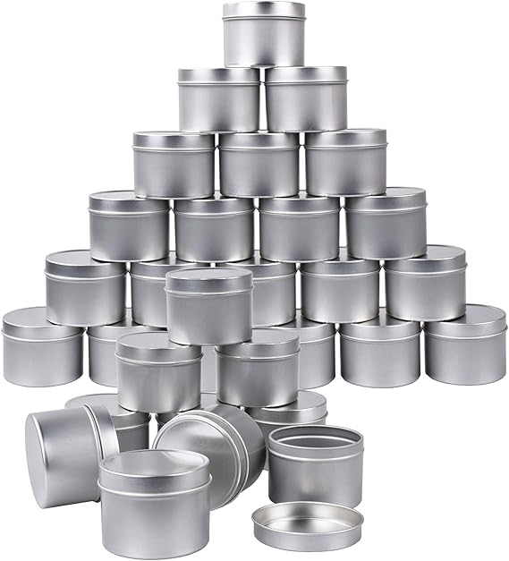 Evinis 30 Pieces 4oz Metal Candle Tins, Candle Containers