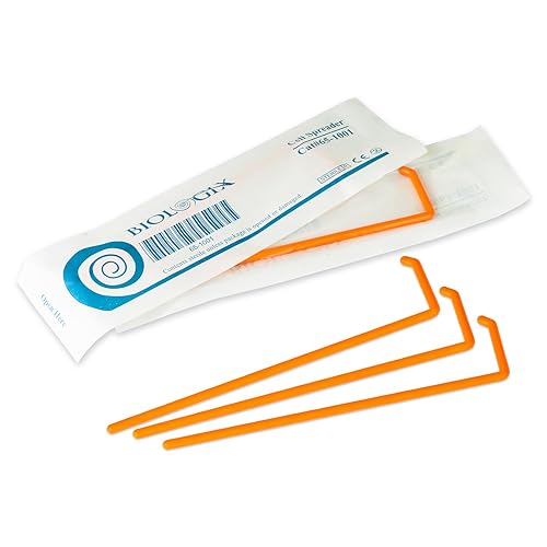 Biologix - Esparcidores de células desechables en forma de L, naranja, esterilización, caja de 500 unidades