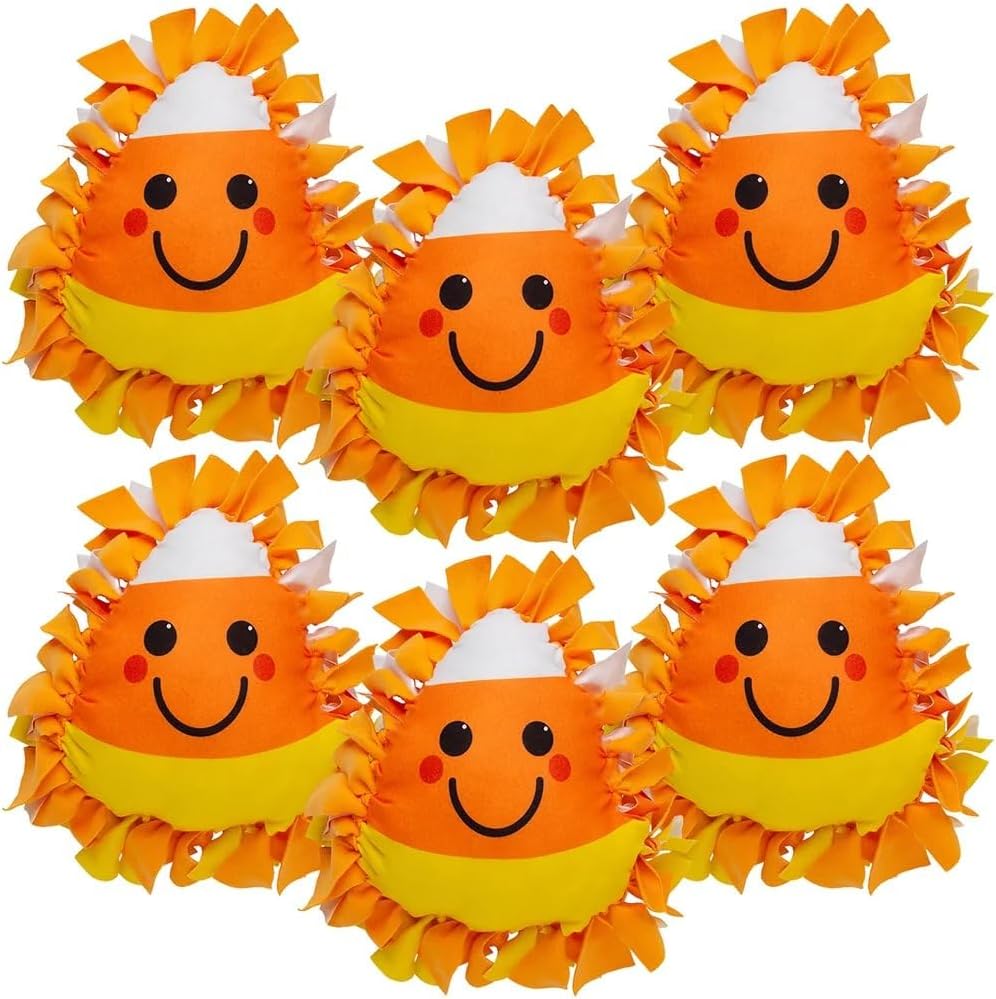 Fun Express Candy Corn Fleece Tied Pillow Craft Kit - Makes 6