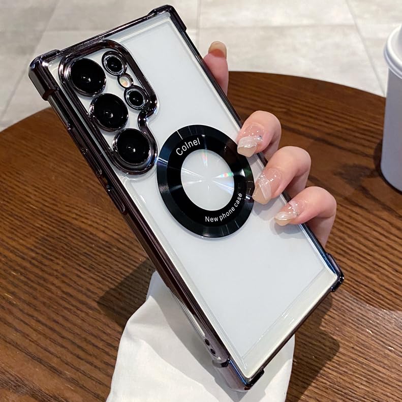 [Compatible with Magsafe ] Case for Samsung Galaxy S24 S23 S22 Ultra S21 Plus Note 20 Ultra [with Camera Lens Protector] Magnetic Millitary Cover (