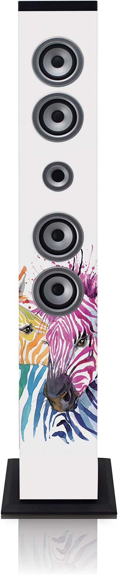 ICES IBT-6 Zebra Bluetooth Speaker Tower with FM Radio/SD Playback and USB Charging