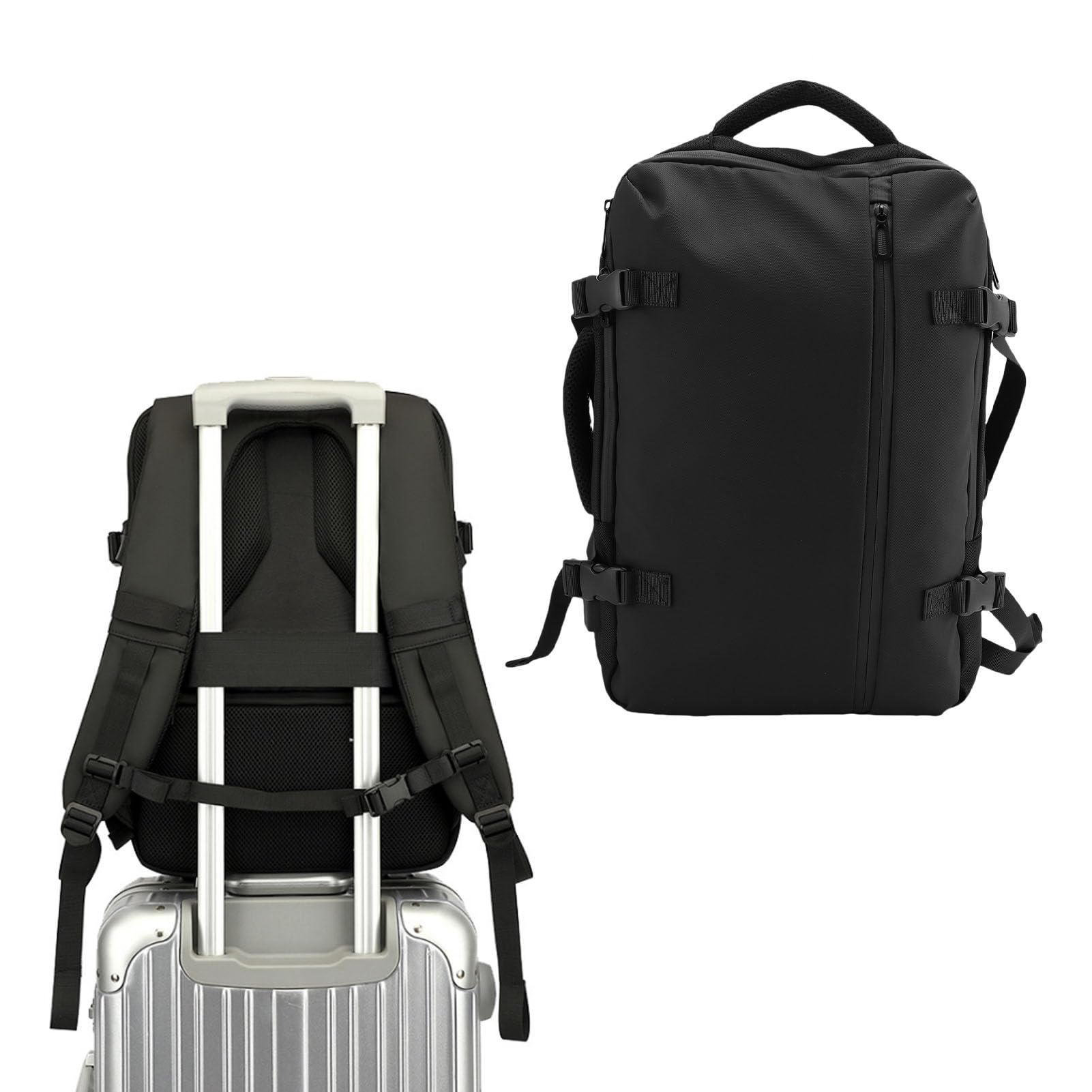 Gugxiom Sac à Dos 55L Compression de Vide de Voyage Extensible avec Une Pompe à Air, Une épreuve d'eau et Un Sac à Dos D'ordinateur Portable Anti-vol pour la Randonnée, Les